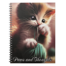 Caderno Espiral Gatinho giro - Diário de notebook para patas e pen
