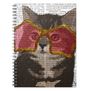 Caderno Espiral Gatinho nos óculos de sol das estrelas