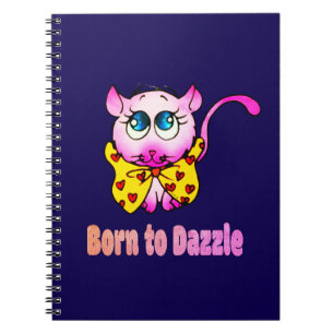 Caderno Espiral Gatinho Rosa Fofo - Nascido para Deslumbrar Arte