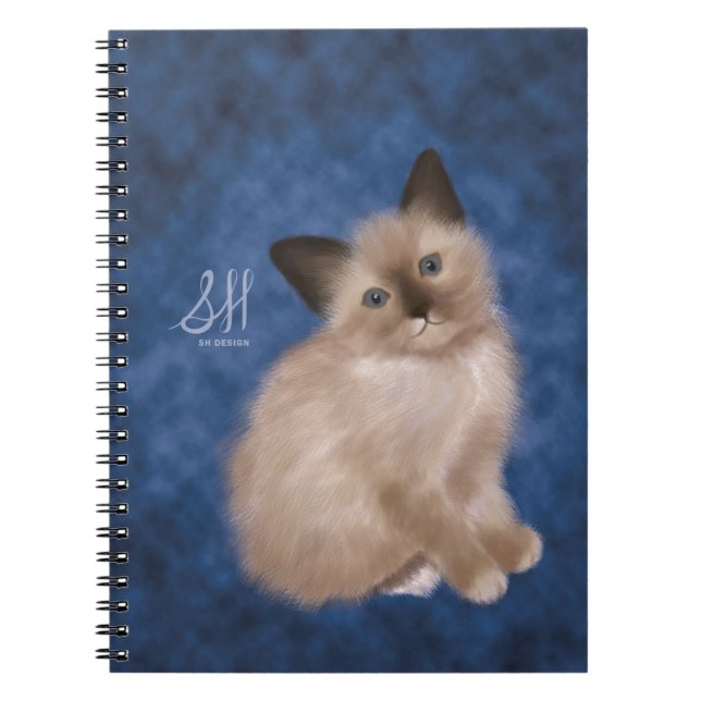 Caderno Espiral Gatinho Siamese (Frente)