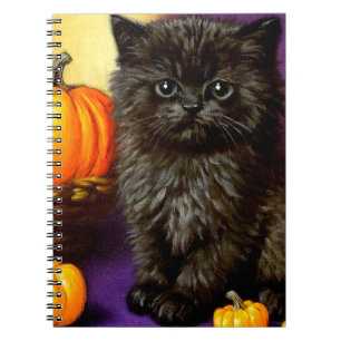 Caderno Espiral Gatinho Vintage de Halloween