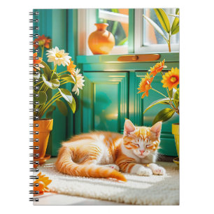 Caderno Espiral Gato adormecido