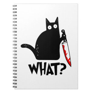 Caderno Espiral Gato Assassino Com Faca