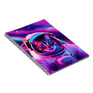 Caderno Espiral gato astronauta