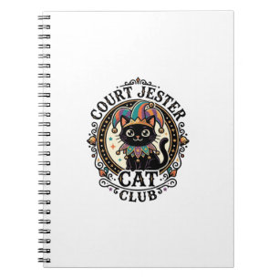 Caderno Espiral Gato Bobo da Corte Design de Amante de Gato Engraç
