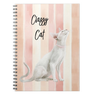 Caderno Espiral Gato bonito Pessegueiro Rosa Gelado Gelado
