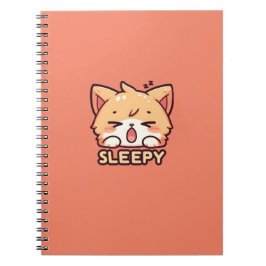 Caderno Espiral Gato bonito, sonolento