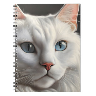 Caderno Espiral Gato Branco