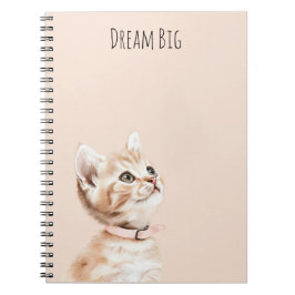 Caderno Espiral Gato Branco de Pêssego
