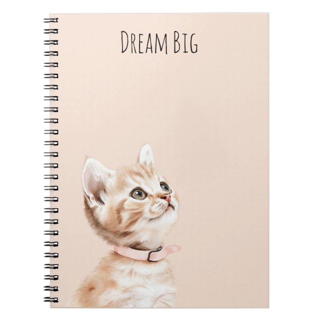 Caderno Espiral Gato Branco de Pêssego (Frente)