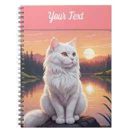 Caderno Espiral Gato Branco junto ao Lago