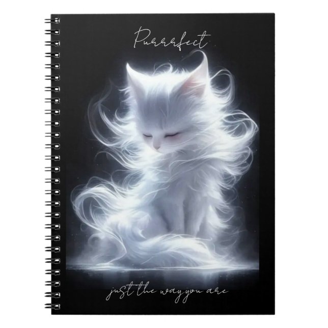 Caderno Espiral Gato branco Purrfect (Frente)