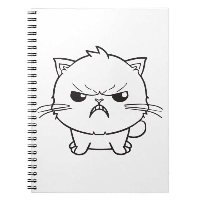 Caderno Espiral Gato bravo bonito cantando. (Frente)