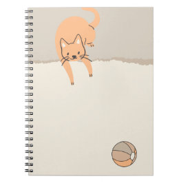 Caderno Espiral Gato Brincando com uma Bola