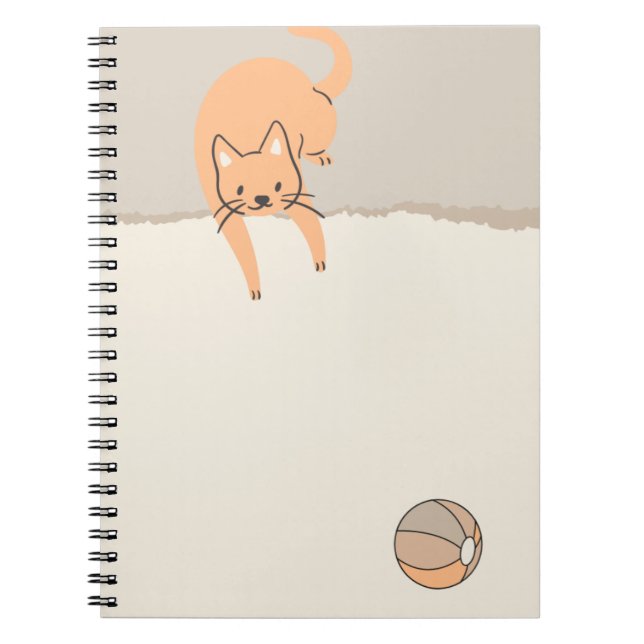 Caderno Espiral Gato Brincando com uma Bola (Frente)