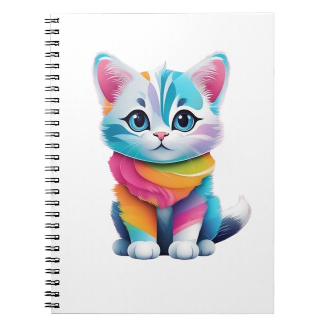 Caderno Espiral gato colorido (Frente)