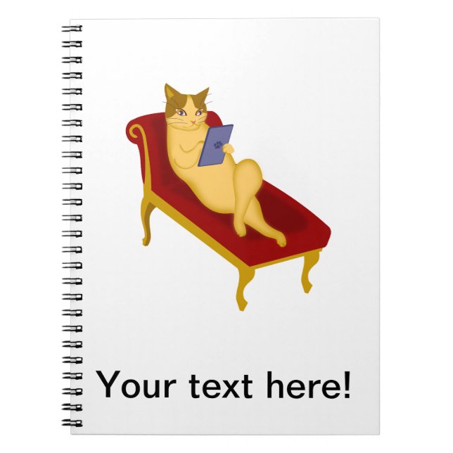 Caderno Espiral Gato com clipart de gadget (Frente)