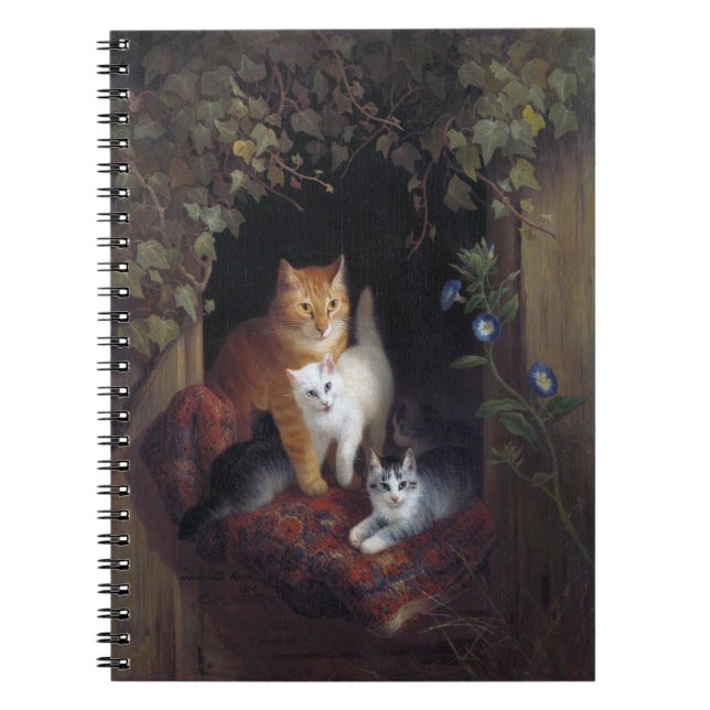 Caderno Espiral Gato com Kittens Henriette Knip 1844 (Frente)