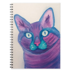 Caderno Espiral Gato de Aquarela