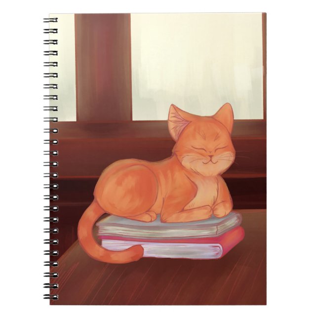 Caderno Espiral Gato de Biblioteca (Frente)