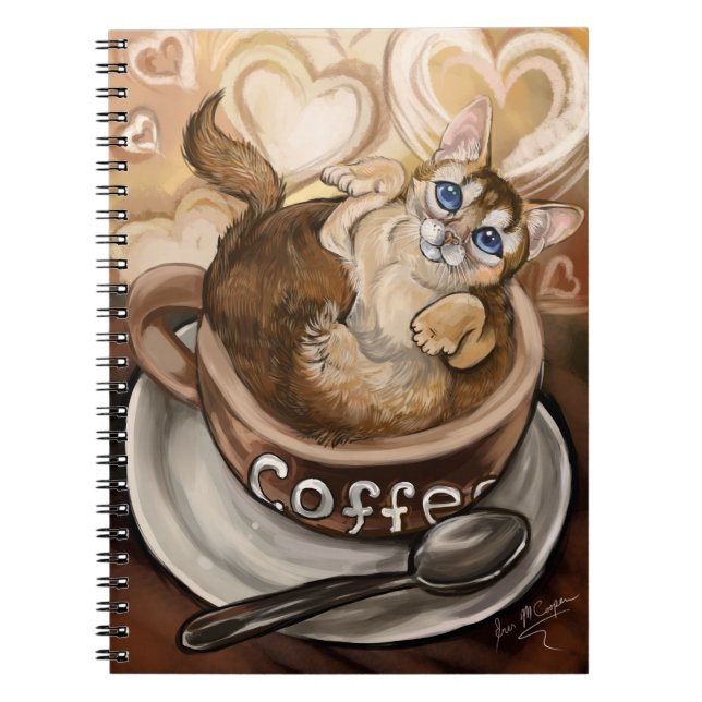 Caderno Espiral Gato de café (Frente)