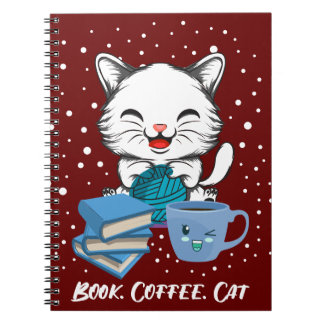 Caderno Espiral Gato de Café de Livro