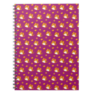 Caderno Espiral Gato de desenho animado fofo padrão contínuo | Lar