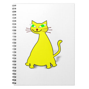 Caderno Espiral Gato de Gordura Amarelo