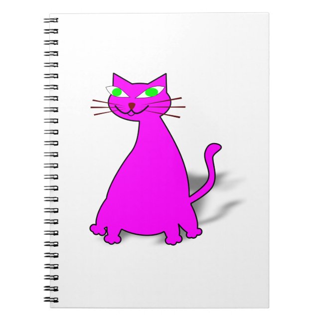 Caderno Espiral Gato De Gordura Rosa (Frente)