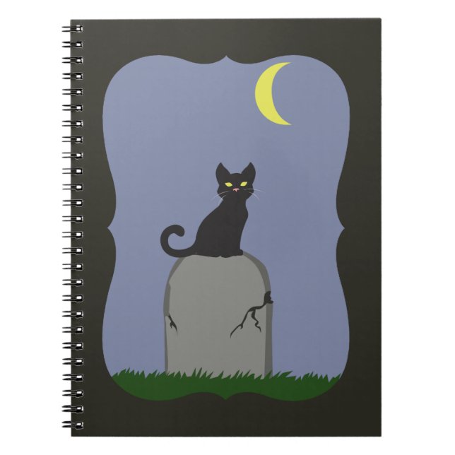 Caderno Espiral Gato de Halloween Spooky (Frente)