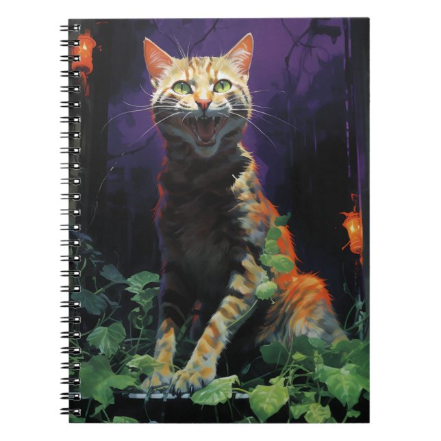 Caderno Espiral Gato de Halloween Spooky (Frente)