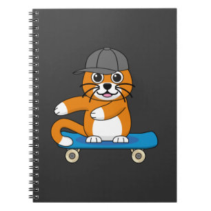Caderno Espiral Gato de Laranja Cachorro em Cartoon