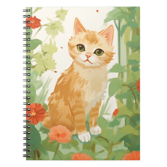 Caderno Espiral Gato de Laranja Cinto (Frente)