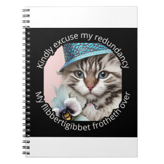 Caderno Espiral Gato de Luxo Italiano: Ombre