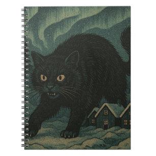 Caderno Espiral Gato de Natal islandês Yule