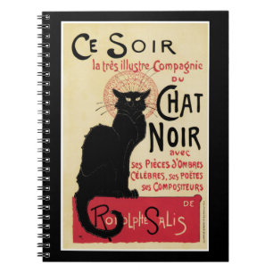 Caderno Espiral Gato de Noir~Black do bate-papo