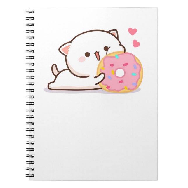 Caderno Espiral Gato de Pêssego de Mochi Cugado (Frente)