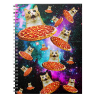 Gato de pizza espacial engraçado