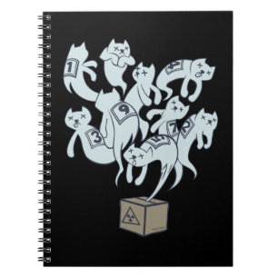 Caderno Espiral Gato de Schrödinger 9 vidas