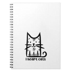 Caderno Espiral Gato de Sussurros, eu coração gatos