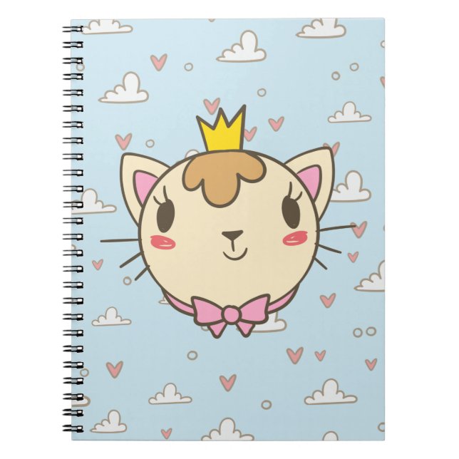 Caderno Espiral Gato de textura cardíaca (Frente)