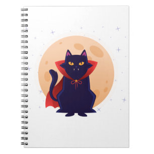 Caderno Espiral Gato de Vampiro Bonito