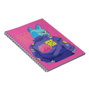 Caderno Espiral Gato Design Moderno Ciberpunk