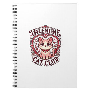Caderno Espiral Gato do Dia dos Namorados Design Engraçado Amante