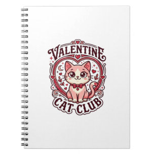 Caderno Espiral Gato do Dia dos Namorados Design engraçado do aman