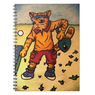 Caderno Espiral Gato do pino do pino do Tênis mesa