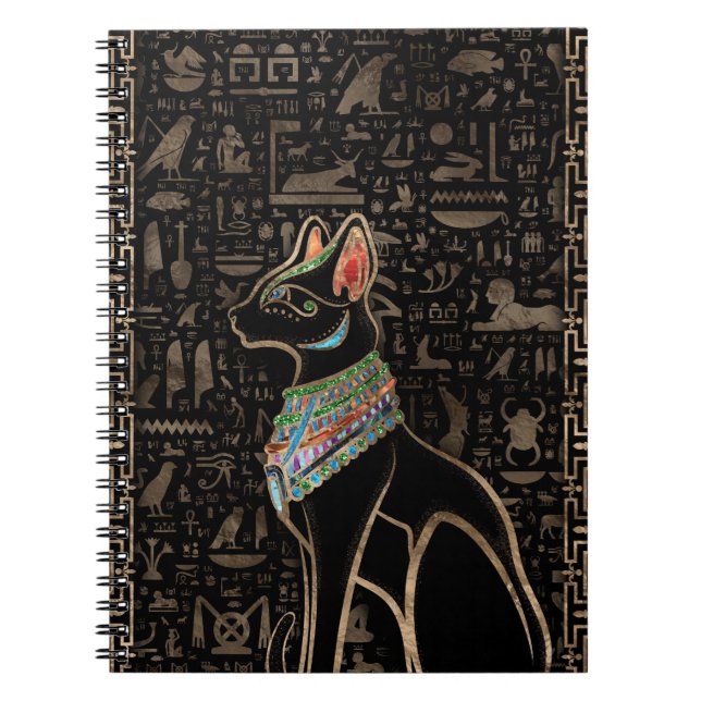 Caderno Espiral Gato Egípcio - Bastet (Frente)