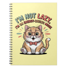 Caderno Espiral Gato em Modo de Economia de Energia