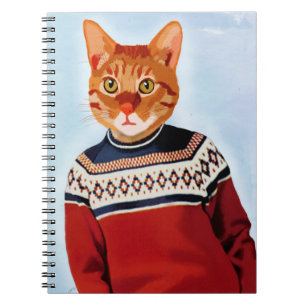 Caderno Espiral Gato em Ski Sweater