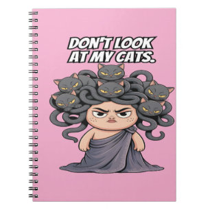 Caderno Espiral Gato Engraçado Amo não olhe para os meus gatos